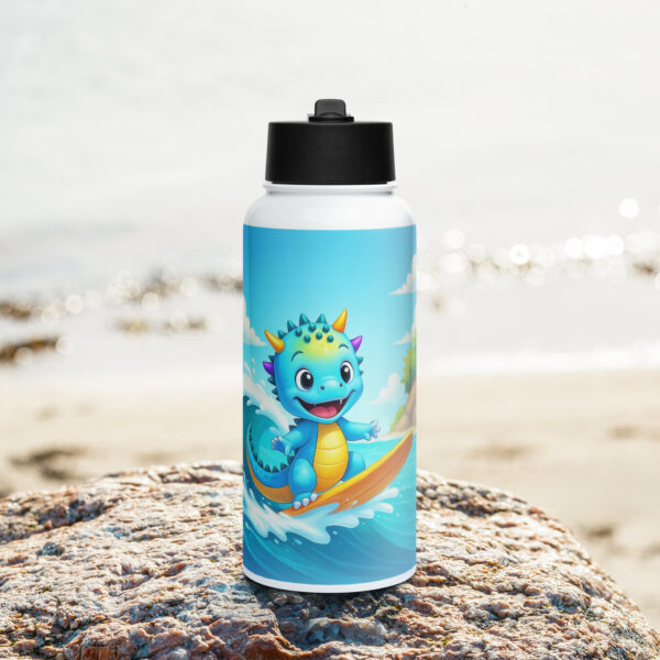 Stainless steel water bottle with a straw lid - Imagen 4