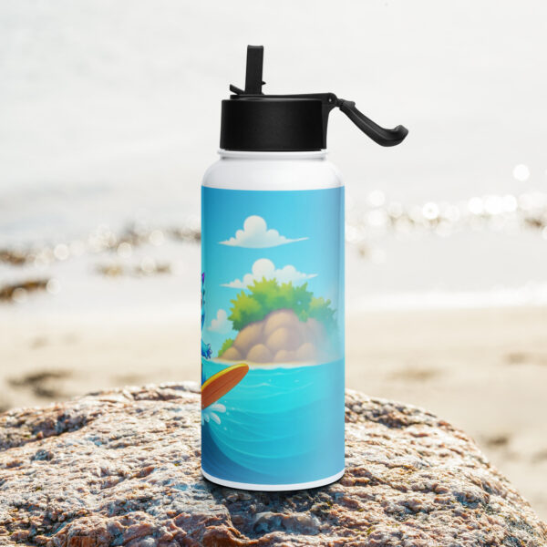 Stainless steel water bottle with a straw lid - Imagen 3